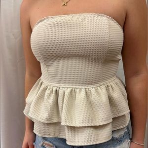 waffle strapless top!!